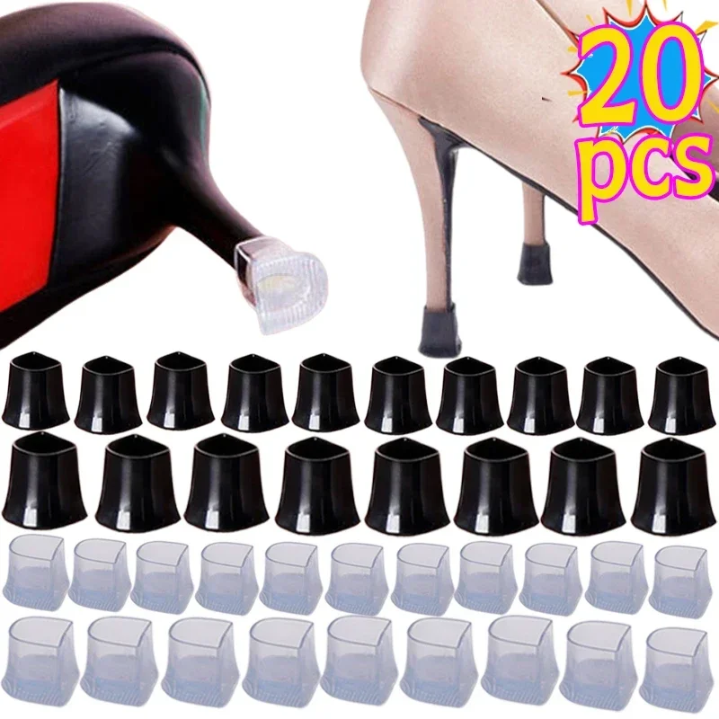 2/4/10/20Pcs Silicone Heel Protectors Stoppers Stiletto Dancing Covers Antislip High Heeler Bridal Wedding Shoes Accessories