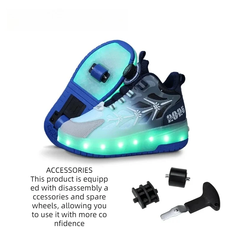 New Kids Roller Skates Rolling Wheeled Shoes Removable Sneakers for Boys Girls Shoe with Wheel Speed Inline Powerslide Skate