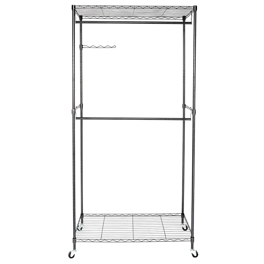 

Closet Organizer Garment Rack Clothes Hanger Home Shelf Heavy Duty Furniture