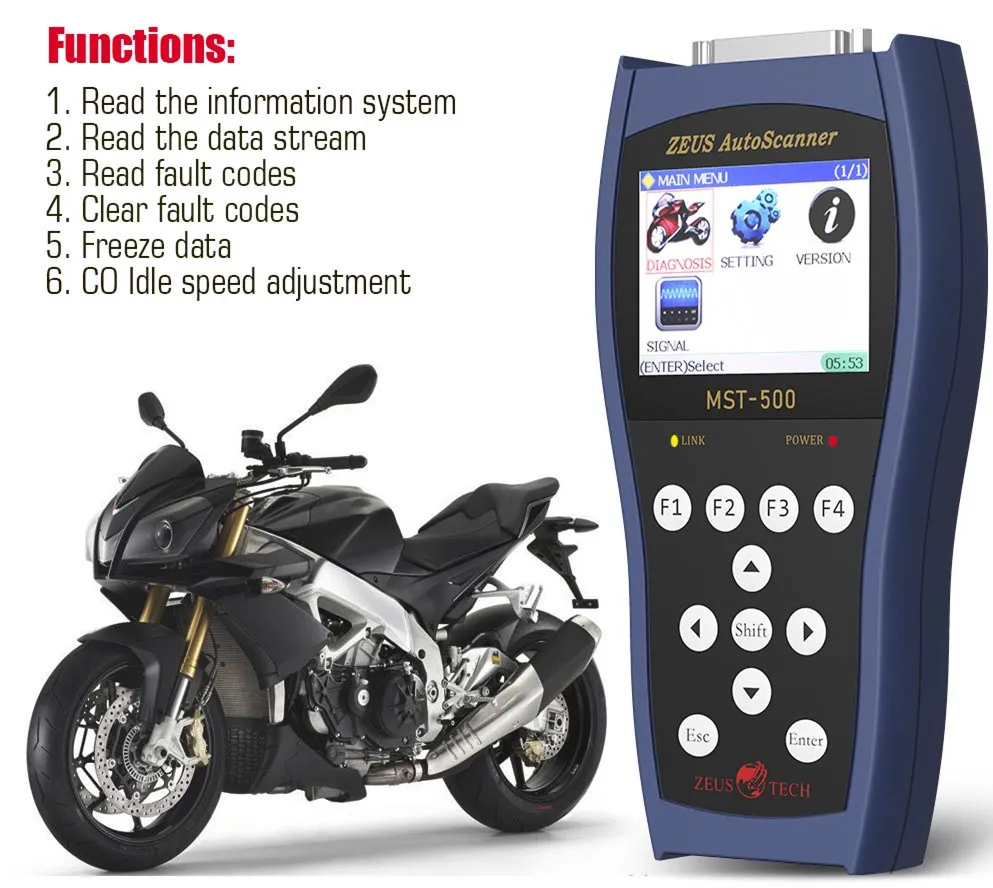 MASTER MST-500 Upgraded Version MST-500PRO Handheld Motorcycle Diagnostic Scan Tool Read Clear Fault Code Special Function