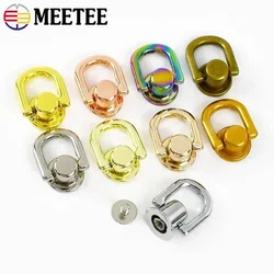 10-40Pcs 10mm Metal D Ring Stud Rivet Buckle Bag Chain Side Clip Screw Connector Hook Webbing Strap Clasp DIY Craft Accessories