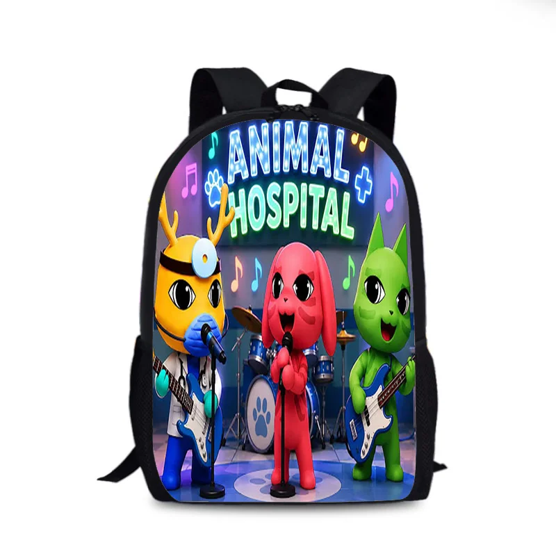 Animal Hospital Backpack for Kids Boys Girls Large Capacity School Bag Lightweight Waterproof for Elementary Middle Students ﻿