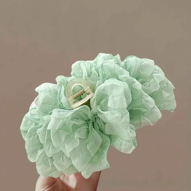 Fabric Seersucker Shark Clip Sweet Temperament Female Ponytail Shark Clip Fashionable Girl Hairpin Hair Accessories