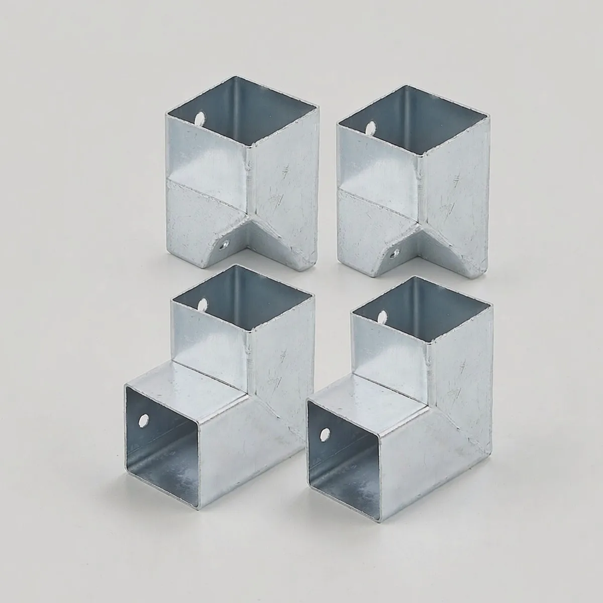 4PCS 40mm 50mm Square Tube Connector 90 Degree Right Angle Two Way Three Way Iron Guardrail Pipe Joint Hardware Fittings
