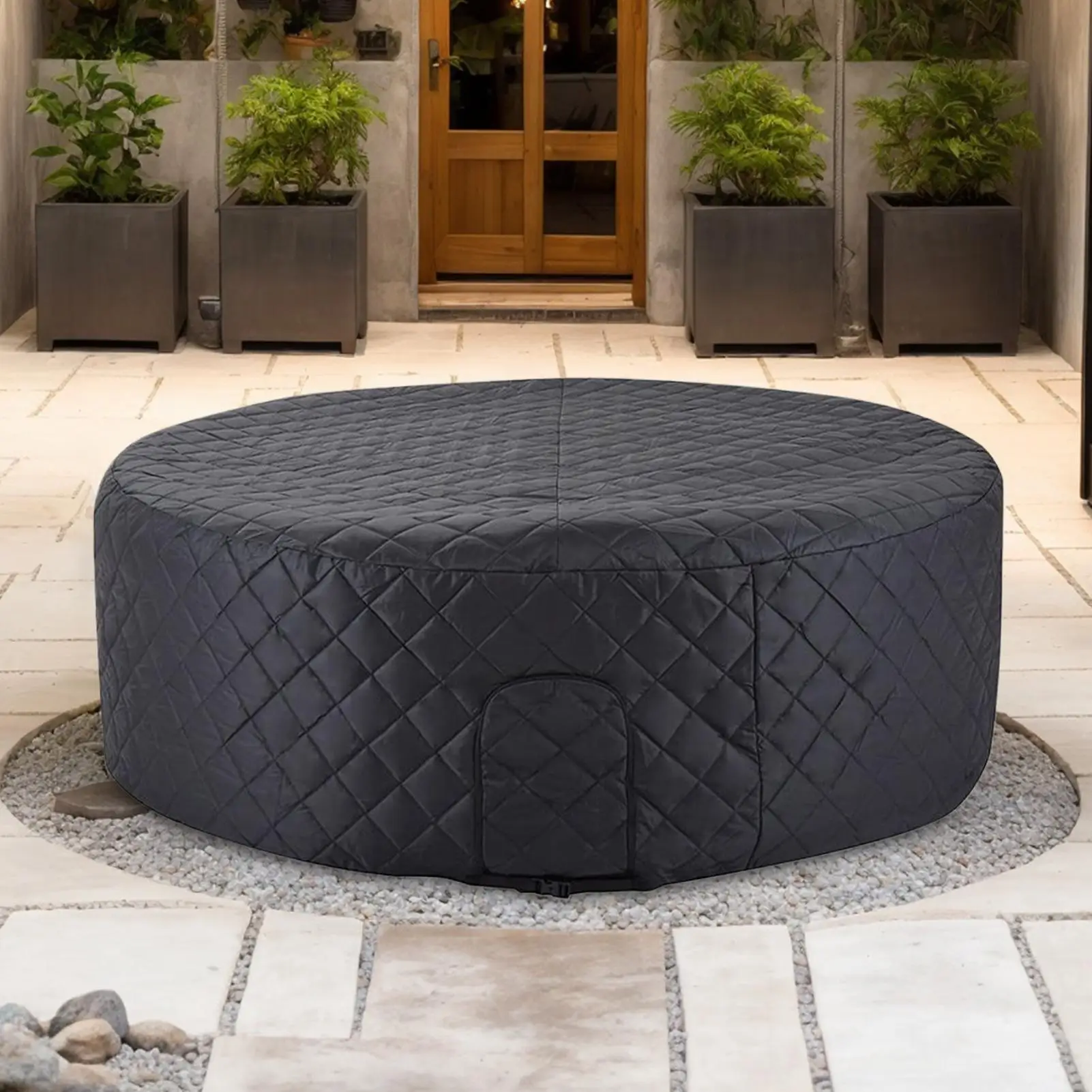 

Hot Tub Cover Insulated Hot Tub Inflatable Round Cover Waterproof Winter Pool Protector for Hear Preservation Sun Protection Spa