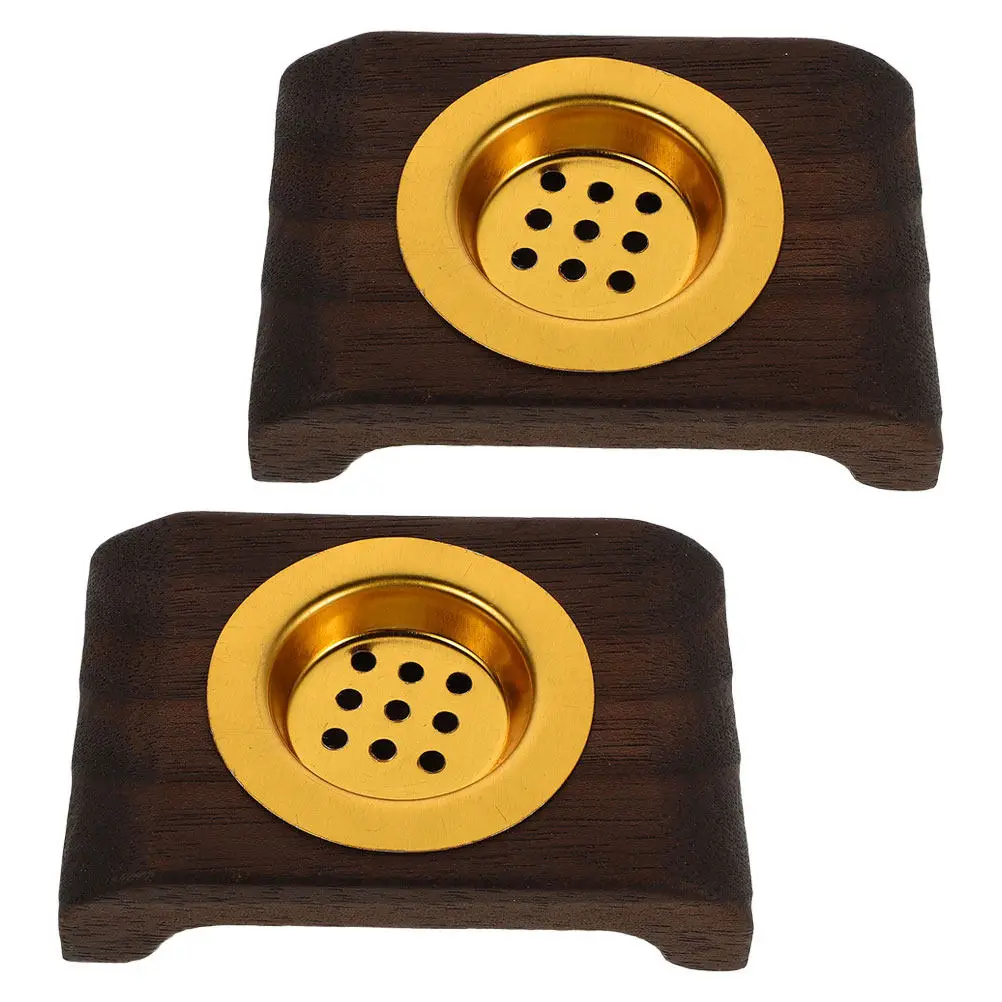 2Pcs Wooden Minimalist Incense Burner for Cones Sticks Bakhoor Charcoal Aesthetic Home Decor Living Room Yoga Meditation