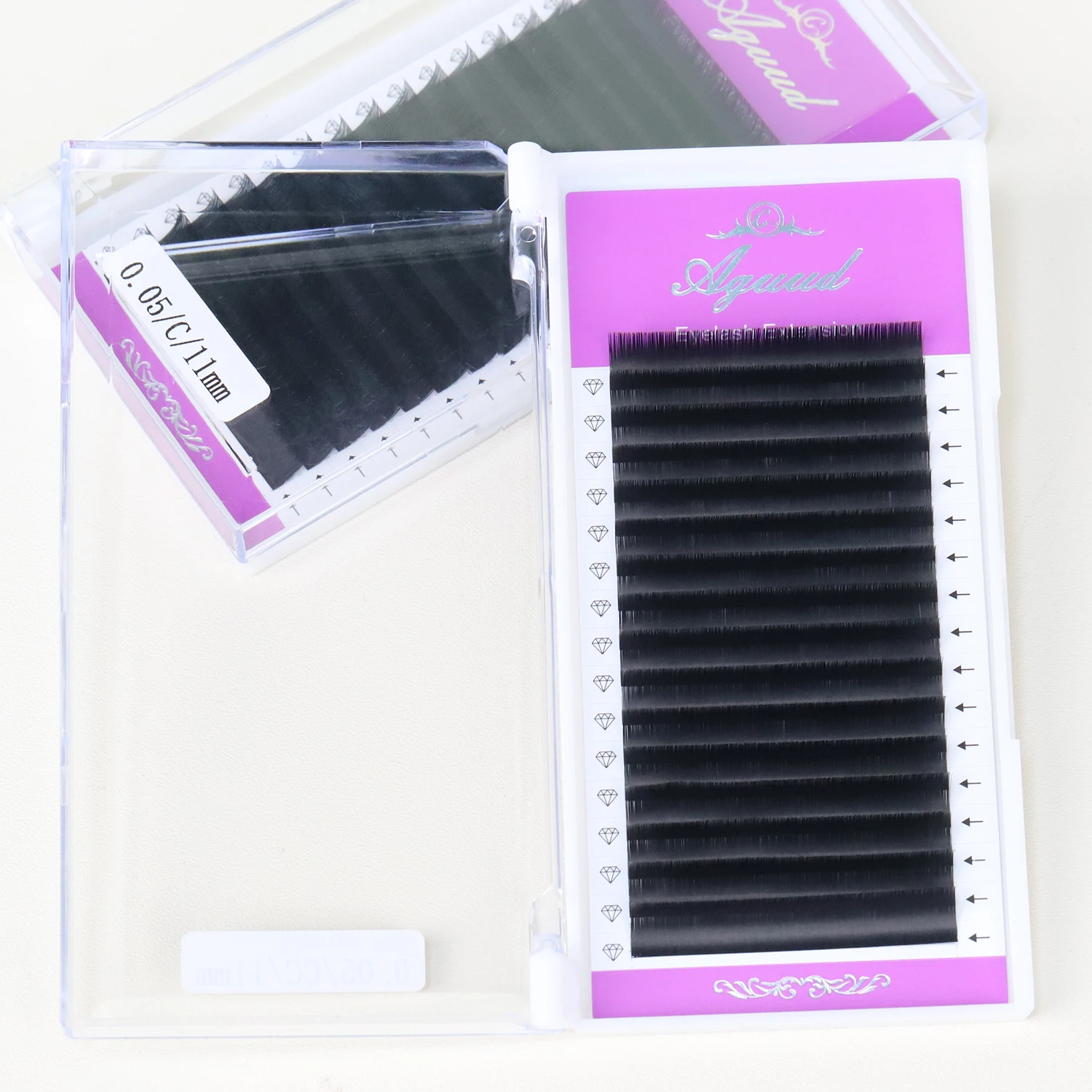 AGUUD 속눈썹 연장 16줄 클래식 개별 인조 밍크 볼륨 속눈썹 C CC D DD 컬 매트 블랙 프리미엄 캐시미어 용품