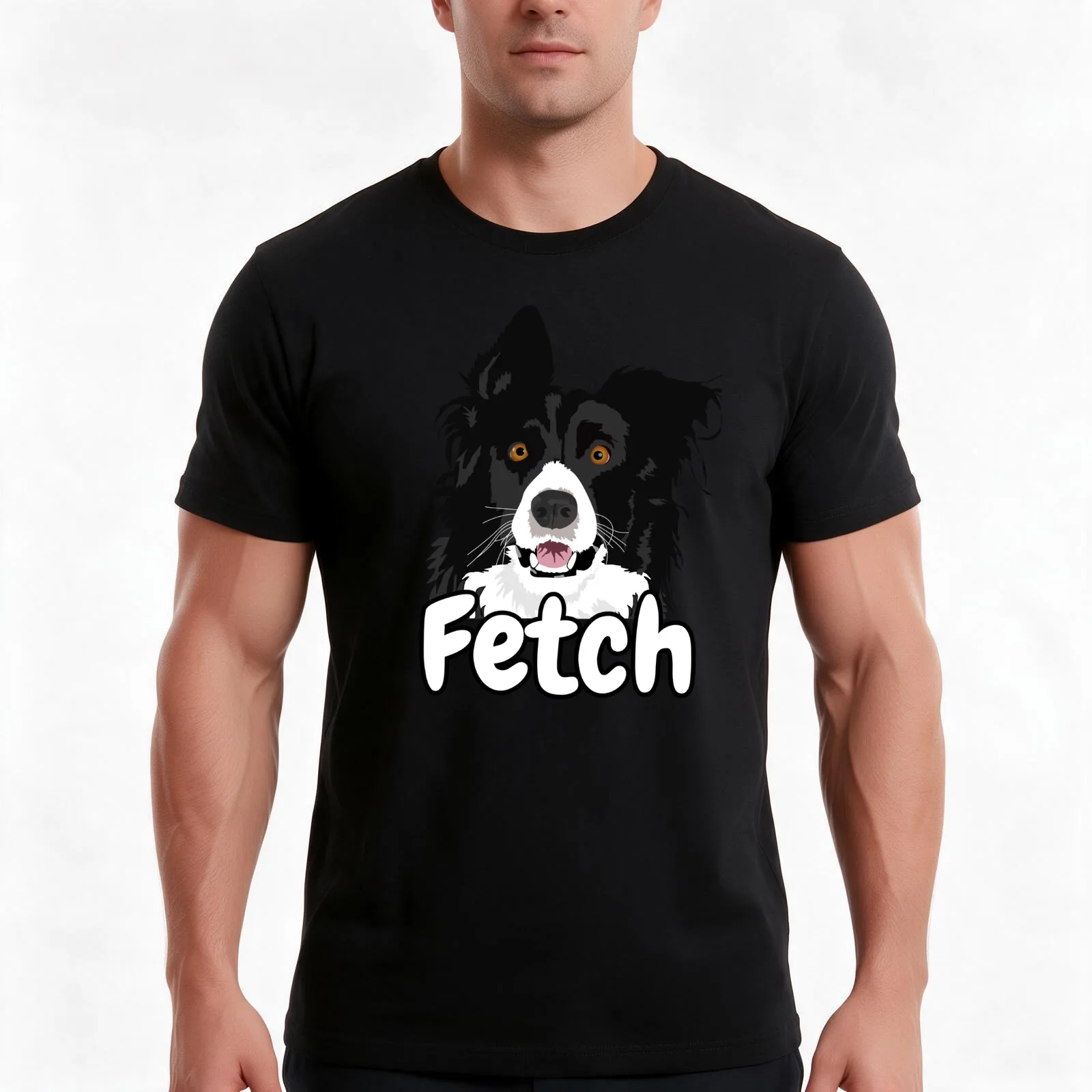 Border Collie Dog Gifts and T-Shirt, Summer Casual Cotton Tee, Oversized Streetwear Tops, Vintage Graphic Print, 100% Cotton
