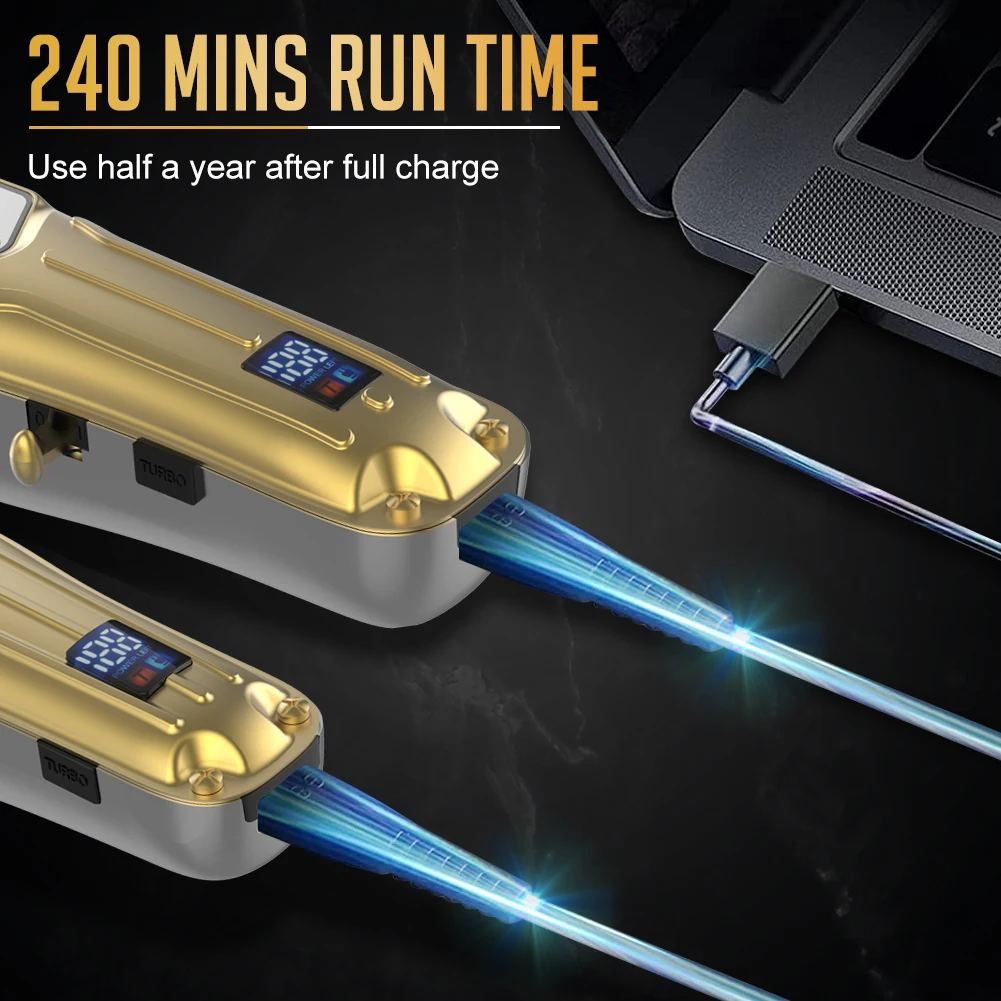 مجموعة أدوات تشذيب الشعر من Hatteker مع مجموعة شاشة عرض رقمية LCD ومقص نحت رأس الزيت ومجموعة مكونة من قطعتين لقص الشعر الاحترافي