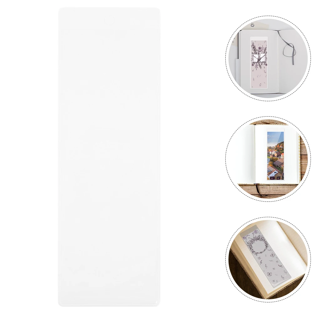 

15 Pcs Transparent Bookmark Cover Blank Sleeves Blanks with Hole Diy Pvc Protector Clear Holder