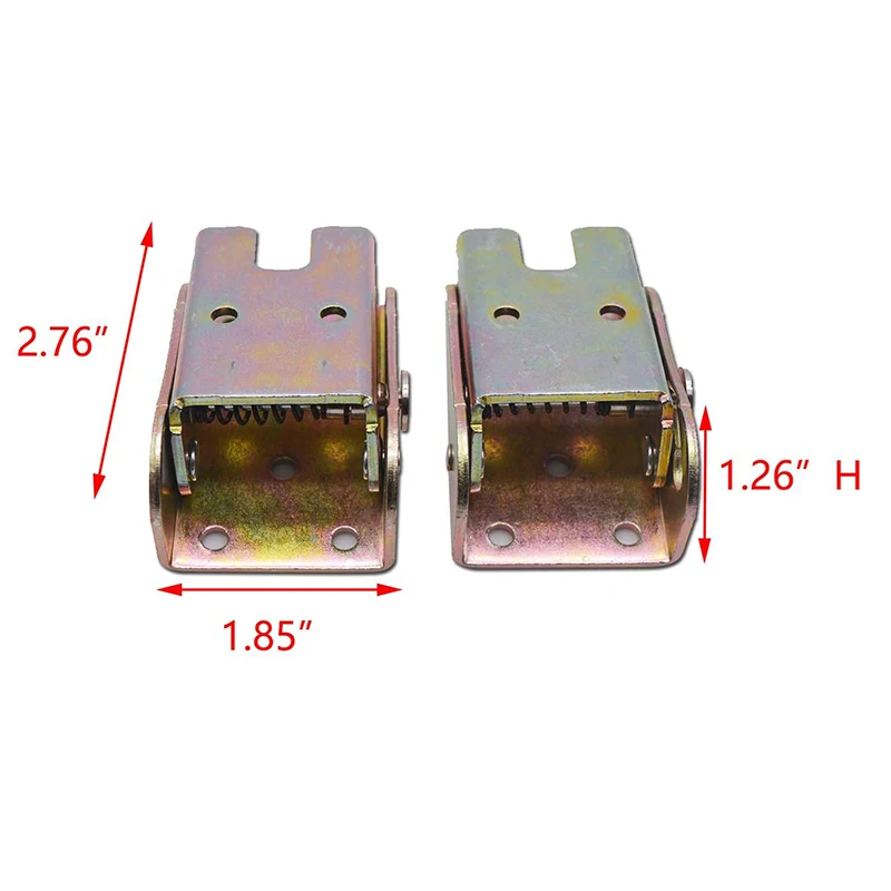 접이식 테이블 다리 침대 지지대 브래킷, 접이식 가구 다리 잠금 장치, 스프링 포함, 2.4 인치 높이, 4 개
