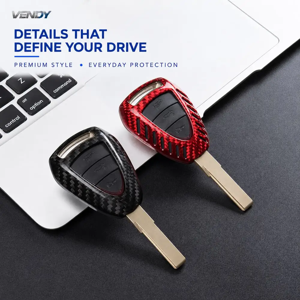 Real Carbon Fiber Car Key Case Cover Protector Shell For Porsche 911 997 Cayman Boxster 987 Key Fob Interior Accessories