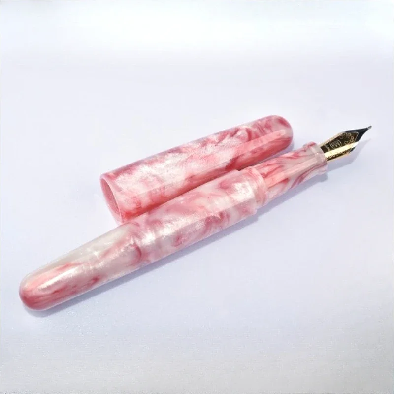 

New Pen Fuliwen Import Resin Fountain Pen Silver Hand Pushed F 0.5mm Classic Office Gifts Student Meeting Writing Ink Pens