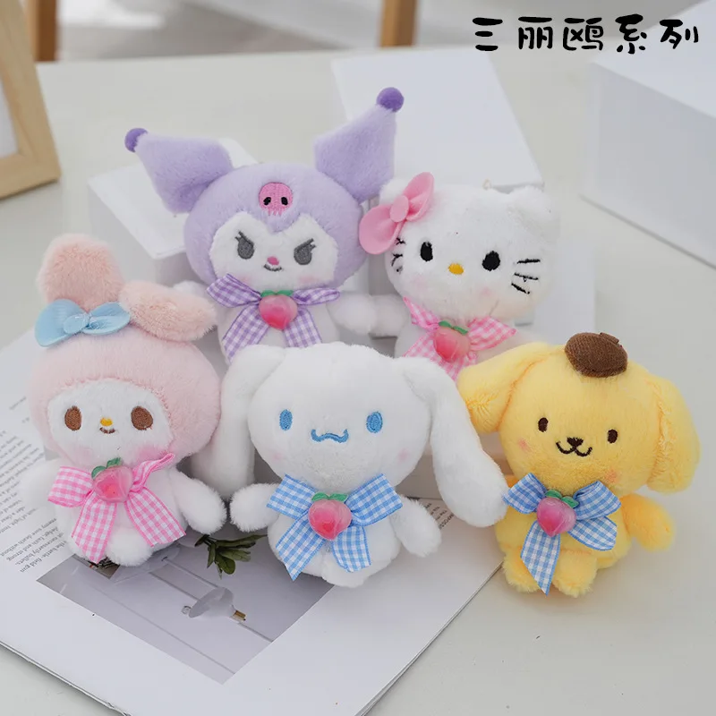 

10cm Sanrio Anime Plush Toys Kuromi Melody Hello Kitty Cinnamoroll Pom Pom Purin Stuffed Doll Car Accessories Kids Birthday Gift