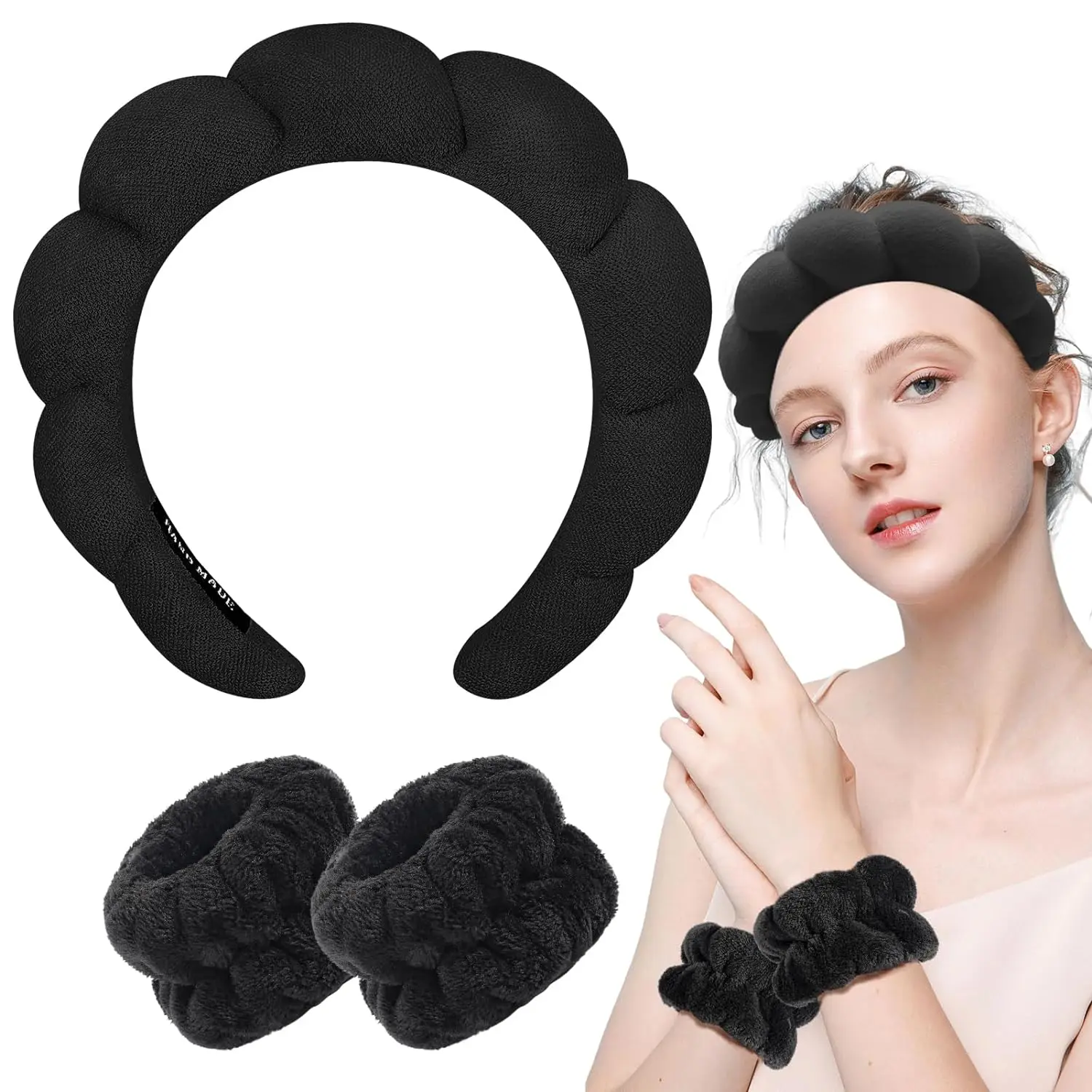 18Pcs Set Facial Care Tools Hair Band Headscarf Wrist Absorb Water Wash Face Makeup Skincare For Women