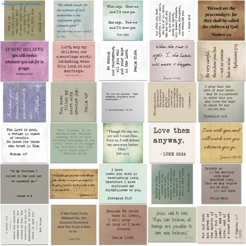 N2UB 60Count Bible Verses Sticker Motivational Sticker Aesthetic Sticker for Scrapbooking Notebook Water Bottle Phone Case