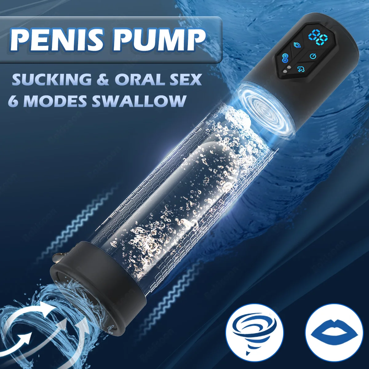 Electric Penis Pump Sex Toys for Men Penis Extension Automatic IPX7 Penis Water Pump Penis Enlargement Dick Erection Penis Train