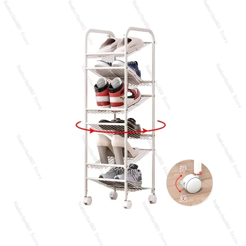 Rotating Shoe Rack Movable Slanted Household Dormitory Door Multi-Layer Shoe Cabinet