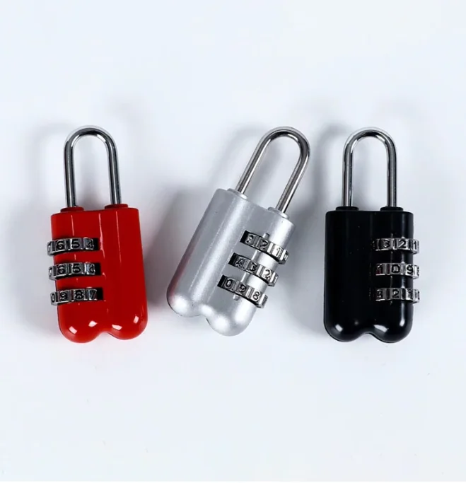 Mini Aluminum Alloy Combination Padlock with 3-Digit Number Password Resettable Lock for Traveling Bag And Door