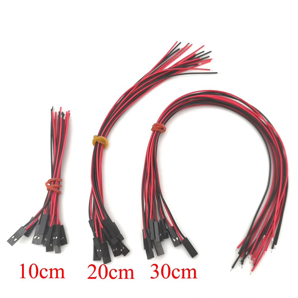 

10/20Pcs 2Pin Female Jumper Wire Connector Extension Cord 10cm/20cm/30cm Length For Dupont Cable 3D Printer