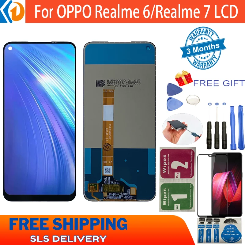 6.5'' For OPPO Realme 6 RMX2001 LCD Display Touch Screen Digitizer For Realme 7 4G RMX2111