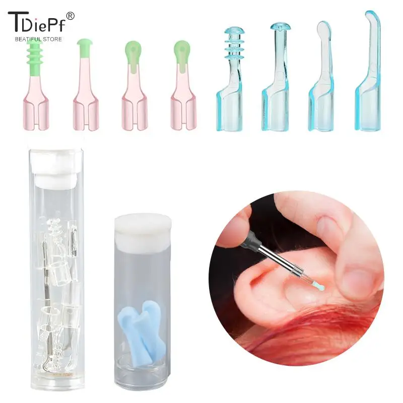 4/6/12Pc Ear Wax Remover Ear Cleaner Spoon Soft Cover Head Non-slip Ear Cleaning Ear Pick Earpicks Ear Spoon Silicone Sleeve