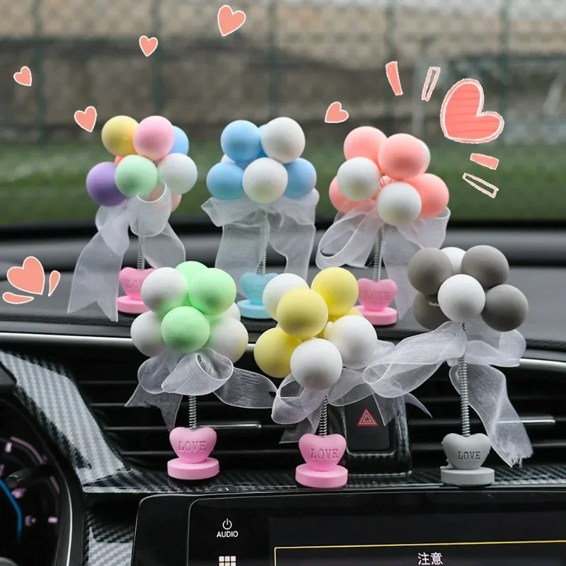 Confession Balloon Car Ornaments Automatic Center Console Dashboard Shaking Head Balloon DIY Decoration Car Light Clay Pendants