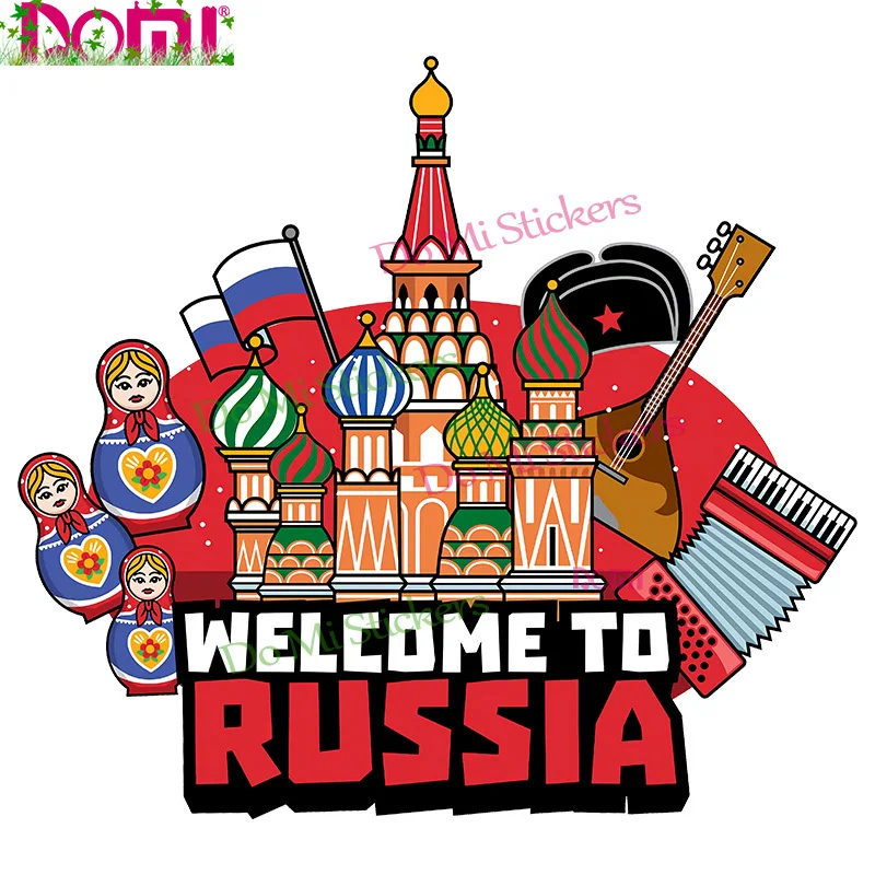 Welcome To Russia Vinyl Creativity Stickers Racing Laptop Helmet Trunk Wall Vinyl Car Sticker Die-Cut