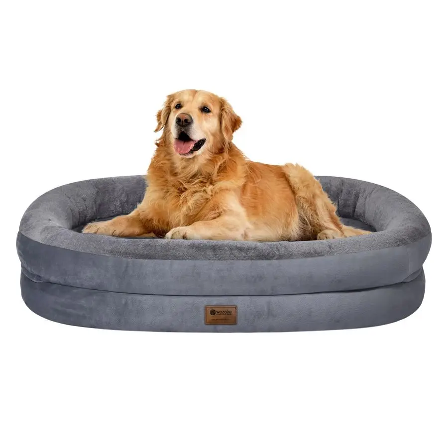 Washable Large Dog Bed Waterproof Pet Bed with Bolsters Removable Washable Cover for L XL XXL Large Sized Dog Bed NonSlip Bottom