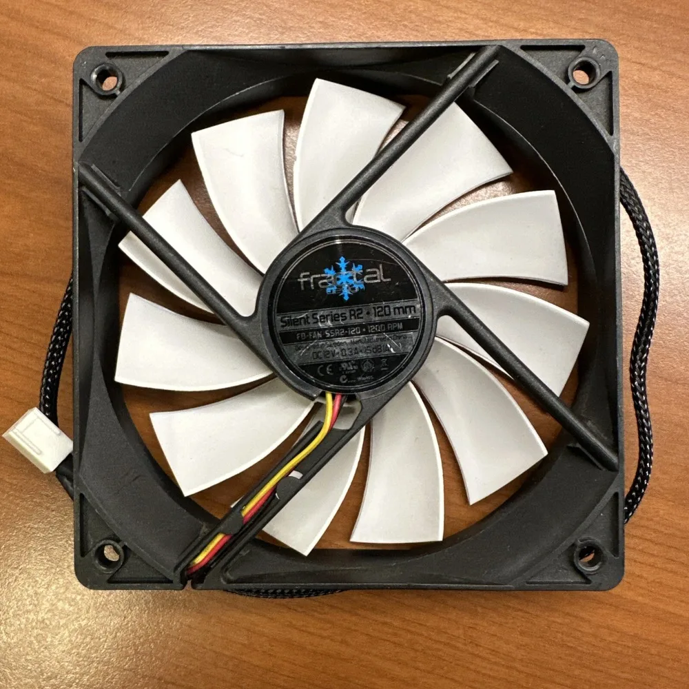 Ventilador de Caja para PC Fractal Design Silent Series R2, 1200 RPM, 3 Pines, Blanco, 120 mm