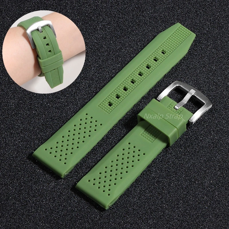 Quick Release Silicone Watch Band 16mm 18mm 20mm 22mm Breathable Waterproof Watch Strap Men Women Smart Bracelet Accessories