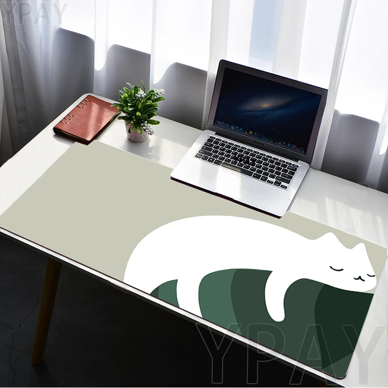 

900x400 Desk Mat Gamer Mousepads Cute Cat Mouse Pad Office Desk Pads Large Mousepad Green Mouse Mats For Computer Desktop