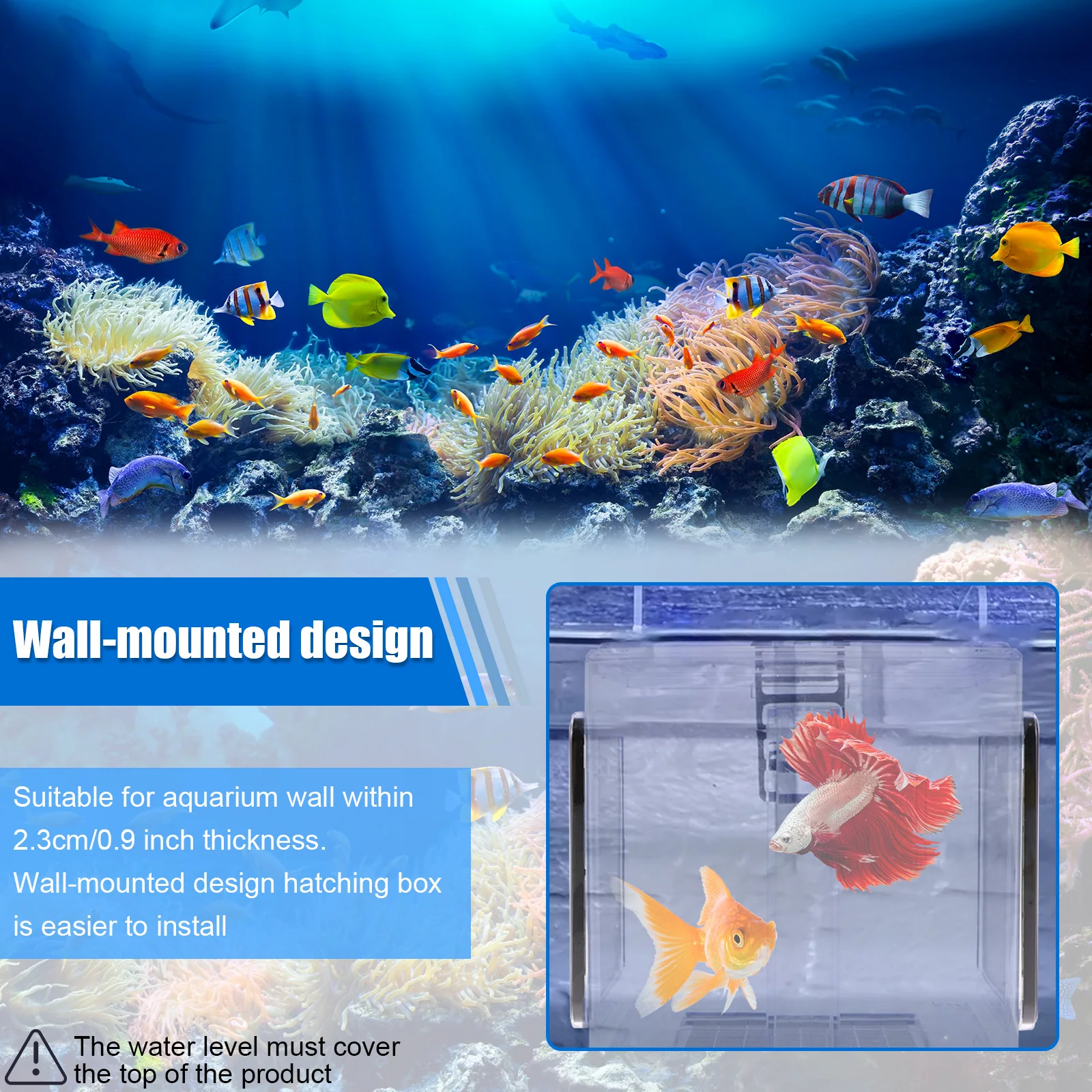 Aquarium Breeder Box Fish Breeding Box Clear Fish Isolation Box Fish Hatchery Acrylic Fish Incubator Box with Detachable MeshLid