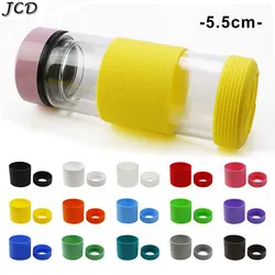 JCD 1Set 5.5CM Silicone Cup Sleeve Glass Bottle Protector Case Non-Slip Heat Resistant Anti Scald Mug Sleeve Water Cup Base ﻿