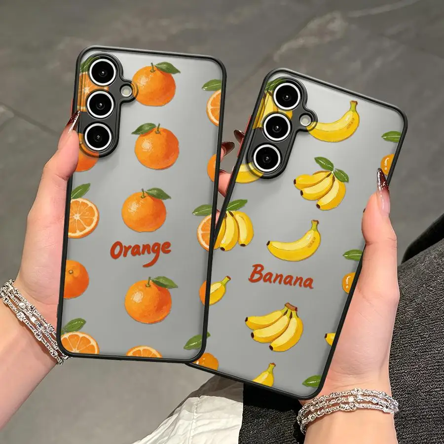 Case for Samsung Galaxy A16 A15 A54 A35 A53 A17 A52 A56 A55 A34 A36 A52S A72 A14 A23 A73 A33 Phone Cover Fruit Orange