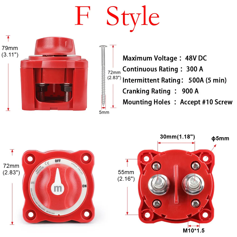 2 3 4 Positionen Massenschalter für 12V Batterie, 12V Batterietrenner, Kupplung, Drehschalter für Wohnmobil, LKW, Boot, 300tdi – Detail 6