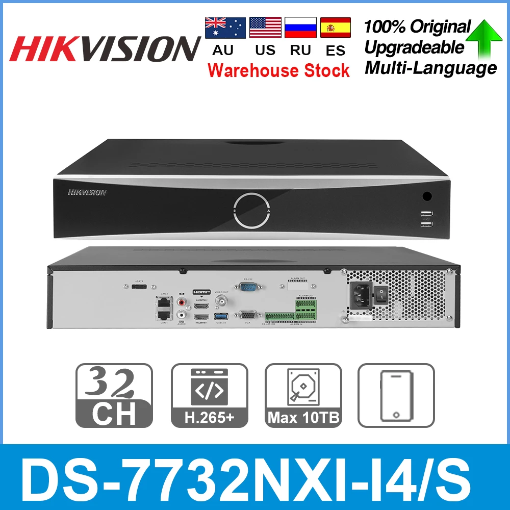 

Hikvision Original NVR DS-7732NXI-I4/S 32-ch 1U AcuSense 4K NVR 32ch Cameras Network Video Recorder Support Third-party Camera