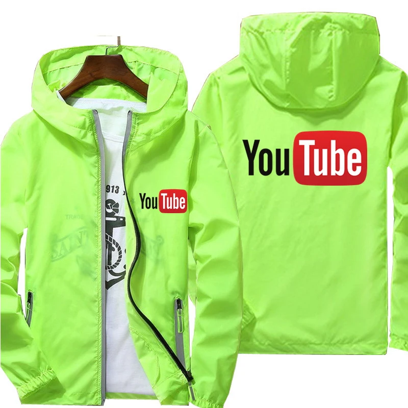 Mens Youtube Coat Thin Sunscreen Skin Zipper Hooded Windbreaker Sports Pilot Jacket Beach Ultra Light Cycling Plus Size 7XL 6XL