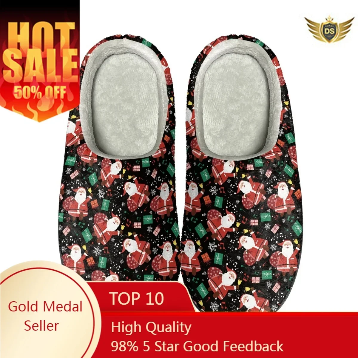 Chinelos de algodão quente para homens, apartamento confortável, calçado casual, presentes de Natal, sapatos de casa estampados sob demanda, jogo, moda, inverno