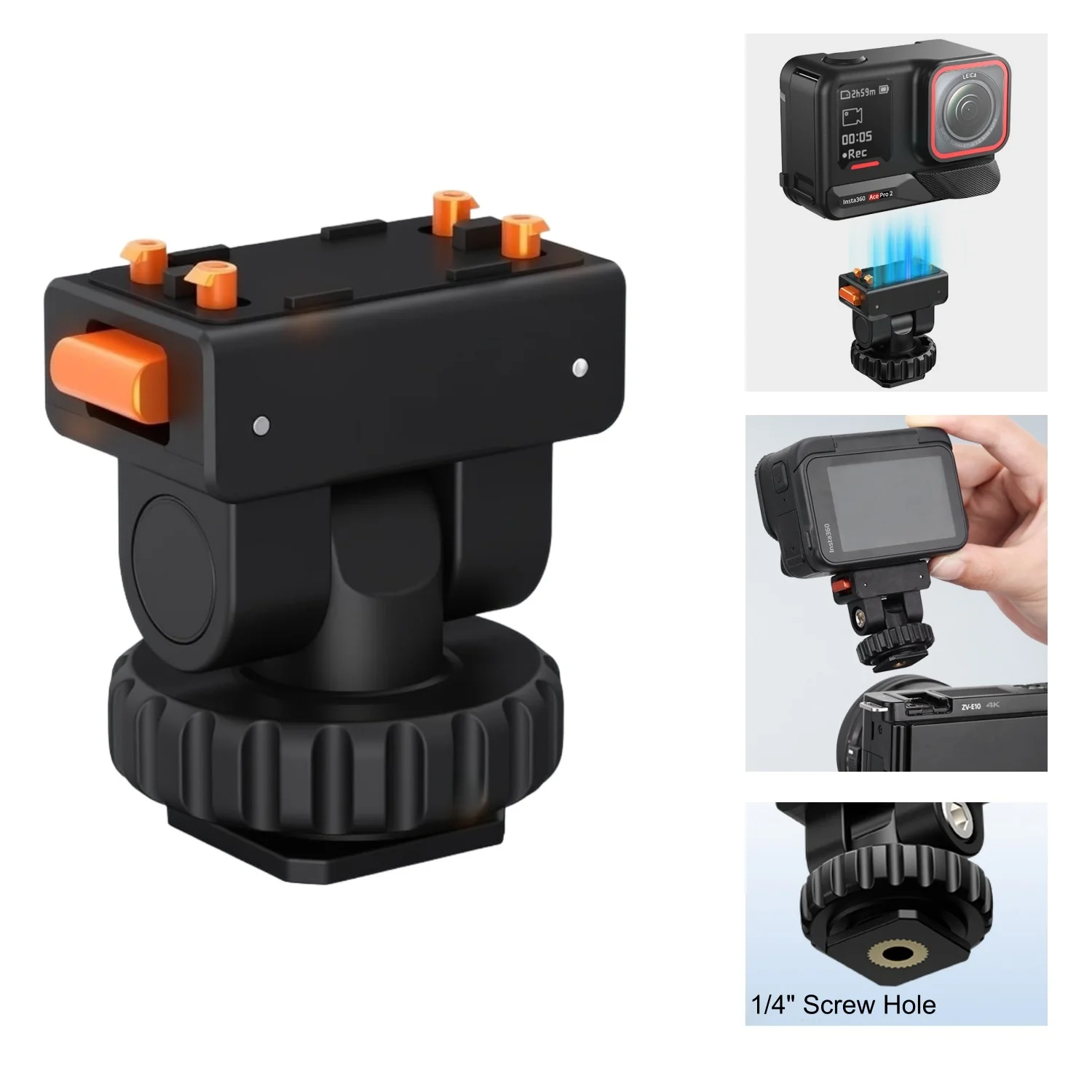 

Magnetic Quick Release Mount for Insta360 Ace Pro 2/Ace Pro/Ace Cold Shoe Adapter Mount 1/4" Thread for Camera Tripod Accessory