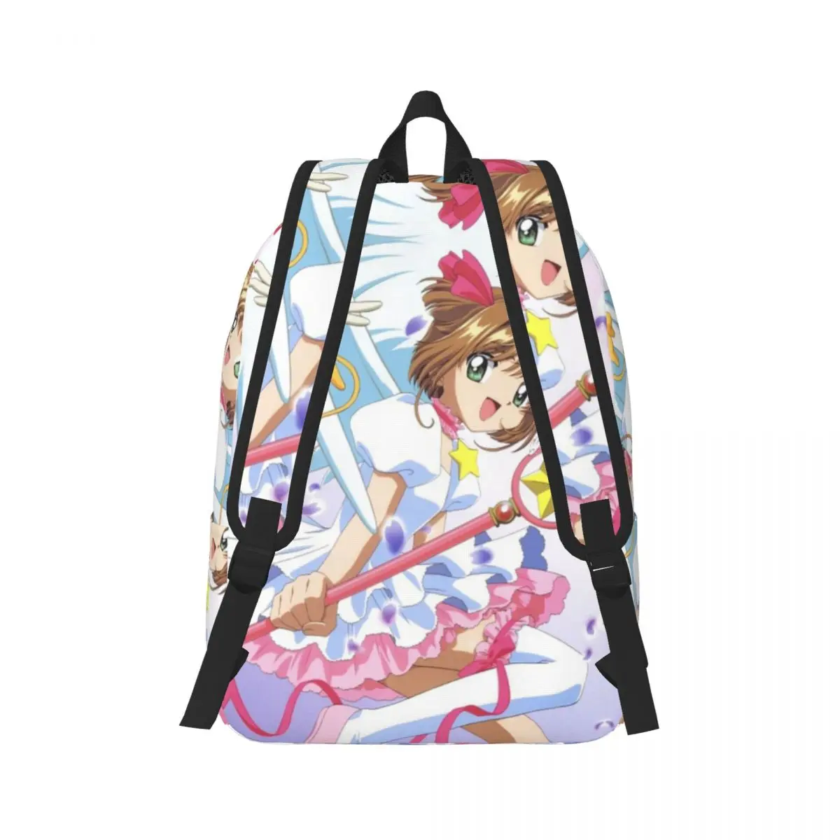 Sakura poster mochila estudante meninos meninas bookbag crianças saco de escola portátil sacos de ombro para homens