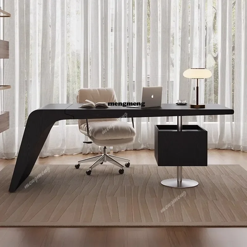 

Brown Decoration Office Desks Designer Nordic Black Modern Office Desks Cheap Luxury Standing Biurko Small Spaces Furniture