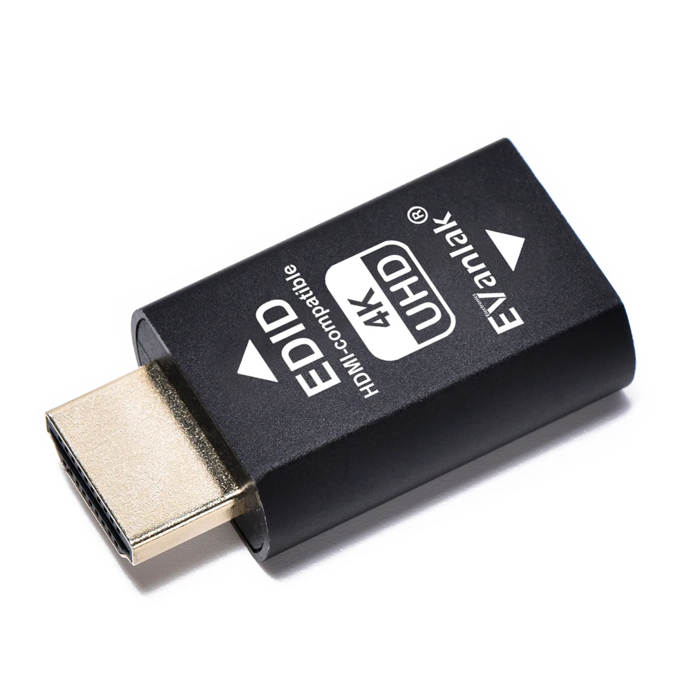 EVanlak HDMI EDID Emulator Passthrough 3e-generatie emulatoradapter werkt met Mac Thunderbolt naar HDMI-switches/extenders/videosplitters