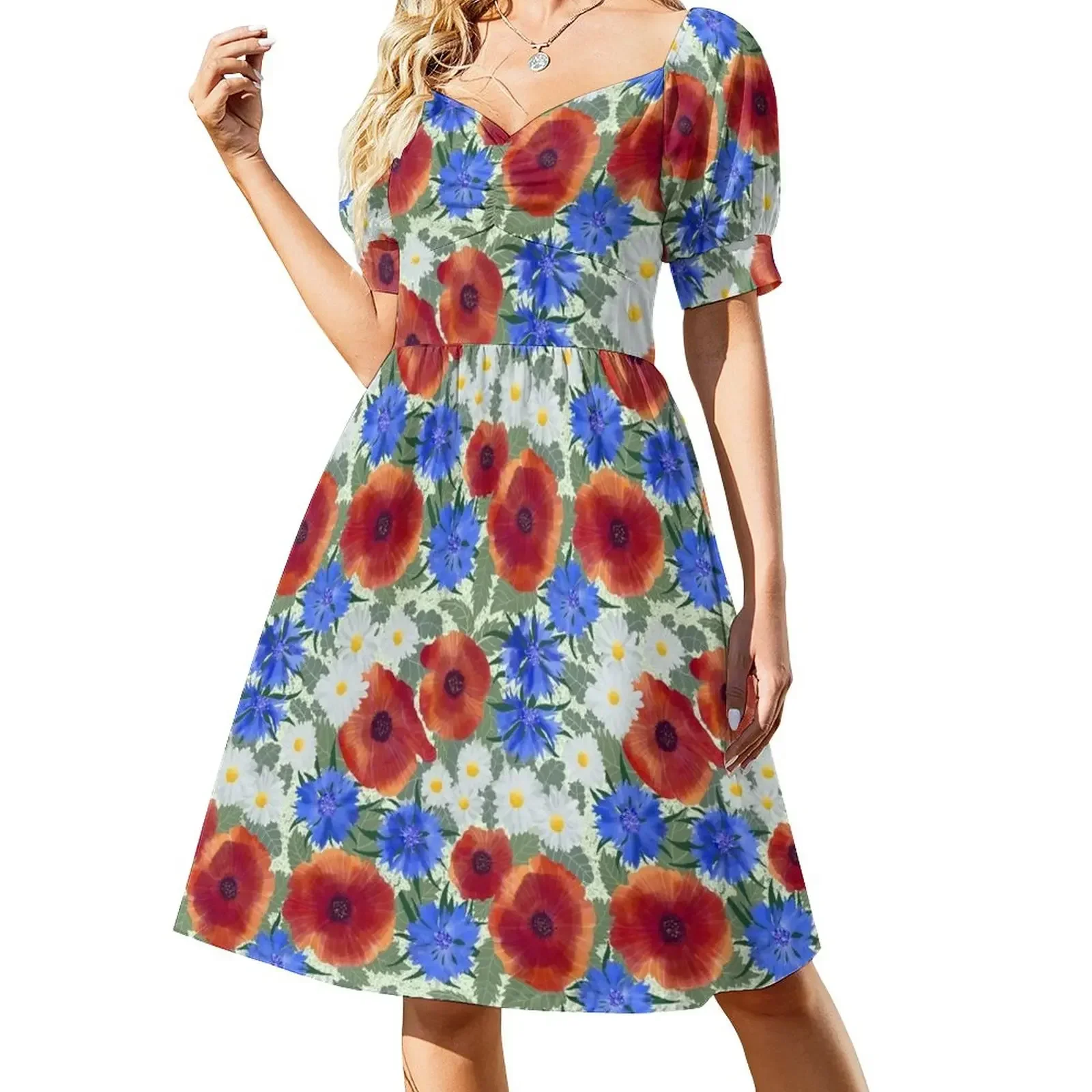 

Take the Summer vibes with you - pattern with flowers. Short-Sleeved Dress dresses for prom women's summer clothing 2025 Dress