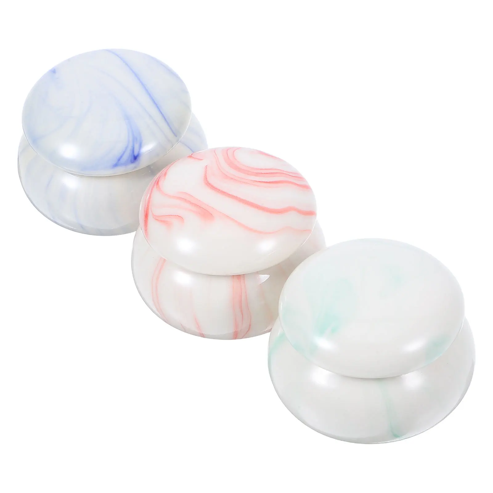 

3Pcs Sealed Marble Pattern Cosmetics Storage Jars Small Lip Balm Rouge Sub Containers Lightweight Portable Cosmetics Organizer