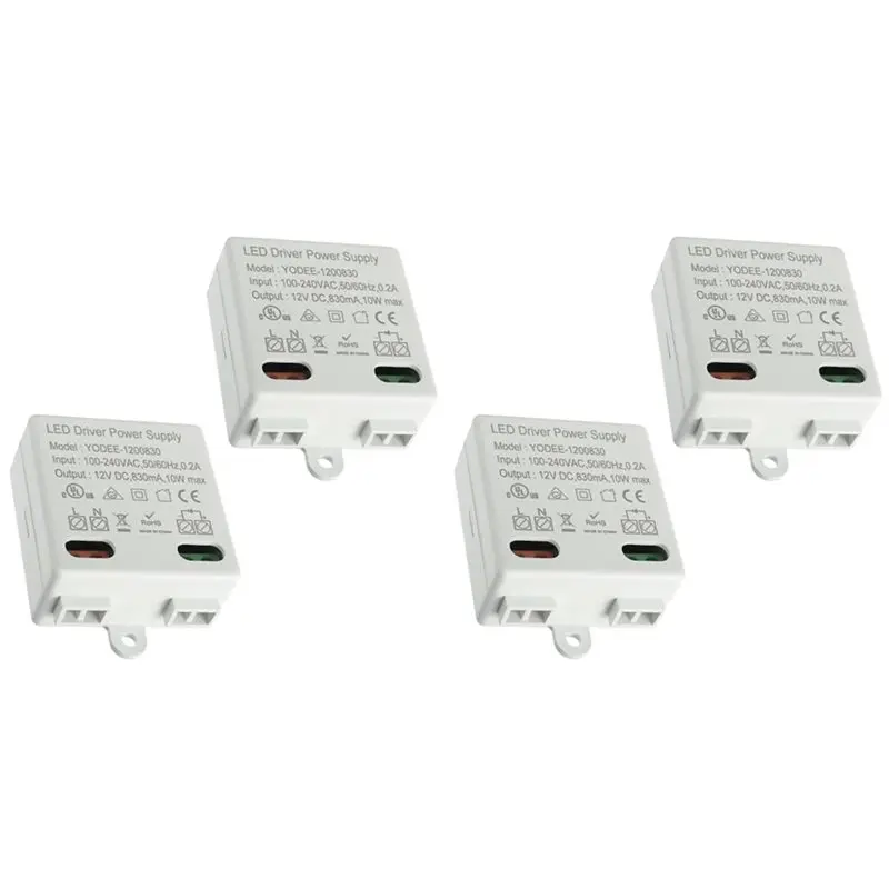 

Трансформатор ABRU-4X 12 В/DC 10 Вт, мини-трансформатор для светодиодов 12 В и светодиодных лент, без минимальных требований к нагрузке