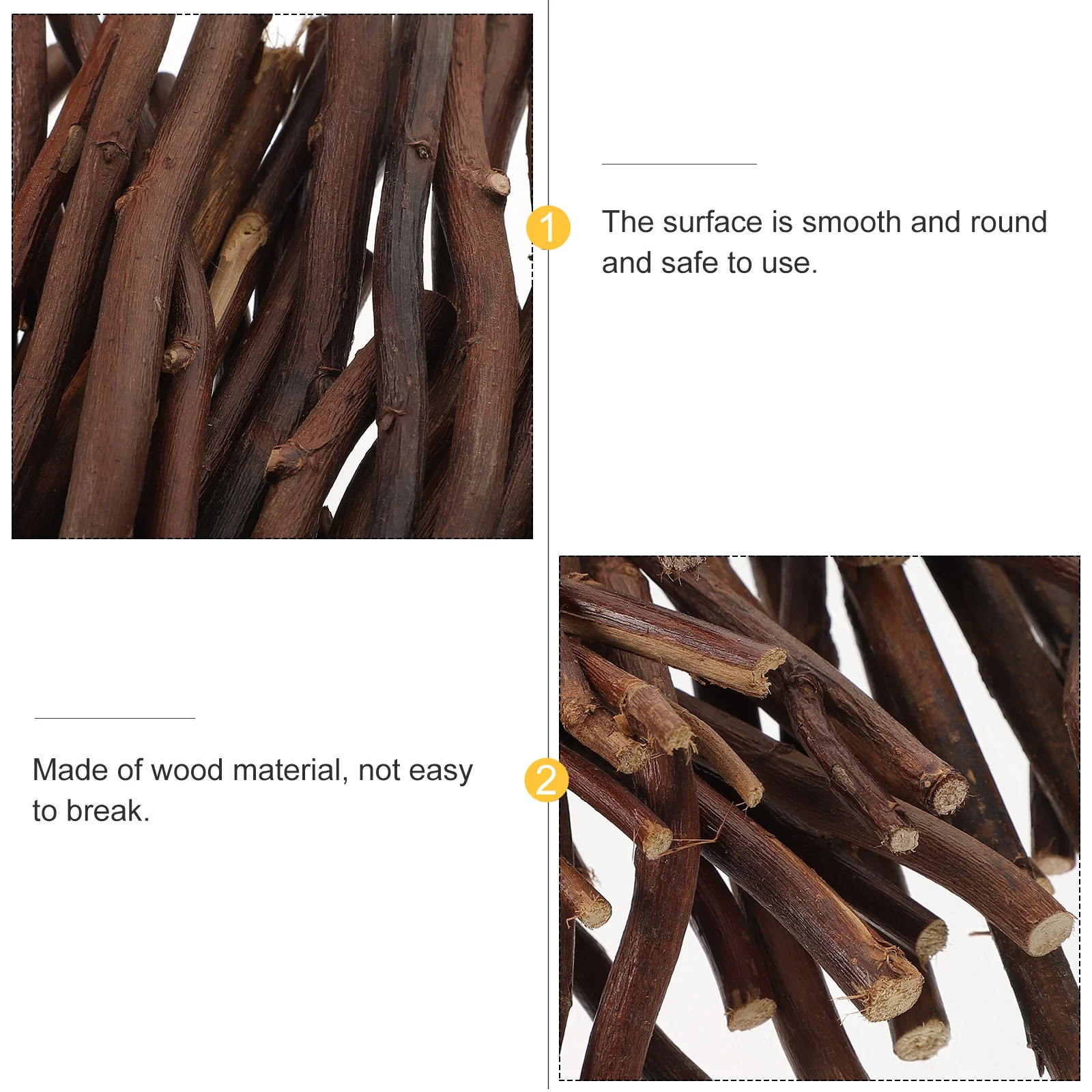 50 ชิ้น Log สาขาวัสดุเด็กครึ่ง Dowel Rods ไม้ประดิษฐ์ Twigs Sticks สําหรับงานฝีมือ