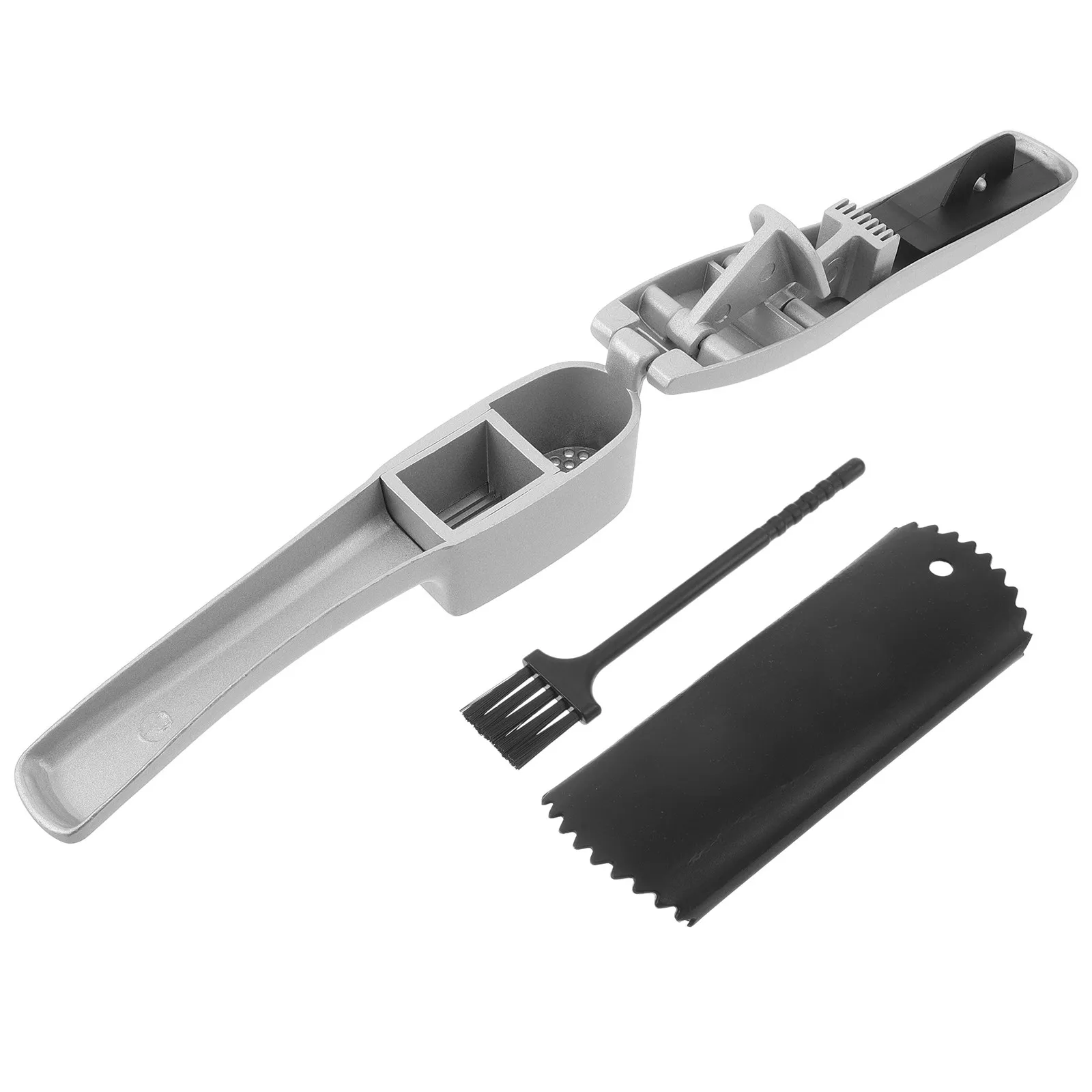 1Set Manual Garlic Press Set Multi-Function Garlic Crusher Plastic Peeler Cleaning Brush Kitchen Tool for Crushing Mincing