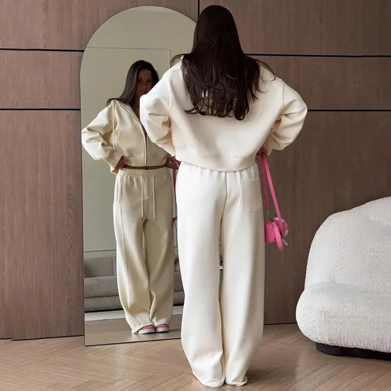 Tuularose 女性ズボン 2 点セット秋フード付きスウェットシャツ巾着パンツセットカジュアルオフィススポーツルーズ女性パンツセット