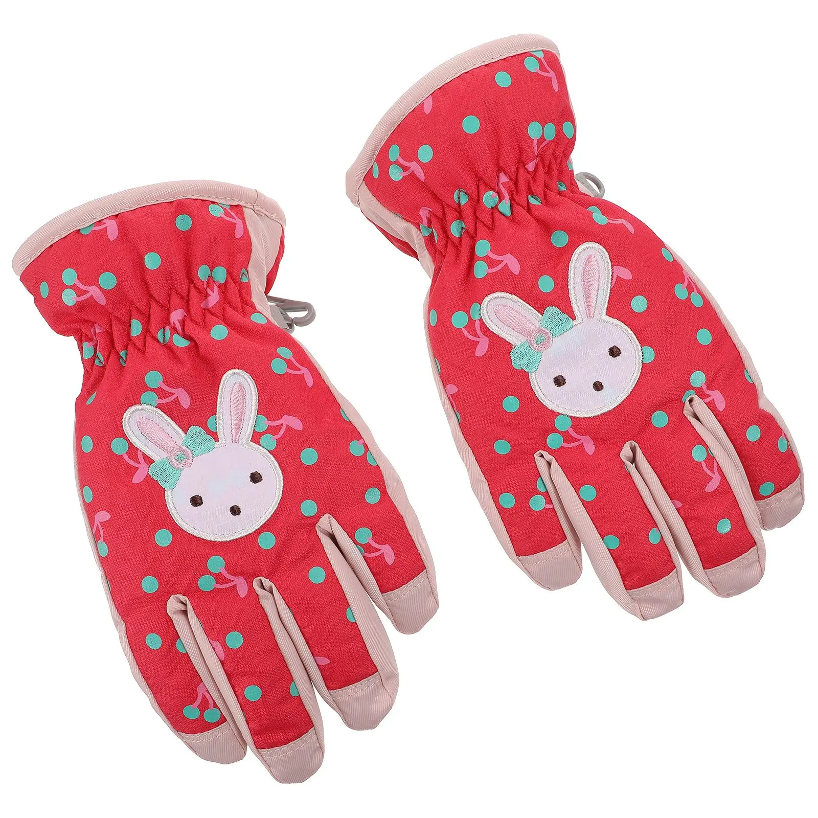 

Windproof Warm Gloves Kids Ski Resistant Children Lovely Keep Hands Fit Adjustable Tightness Comfortable Daily